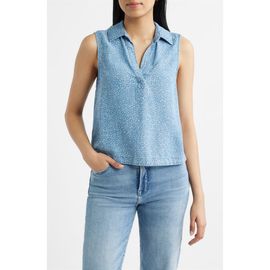 Cloth & Stone Cloth & Stone Print Johnny Collar Top