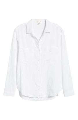 fitted lace wedding dress Sofie D'Hoore Brit Long Sleeve Shirt in Woven Stone Curated at Jake and  Jones main image 1