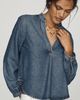 Cloth & Stone Denim Henley Shirt Top - 1