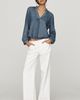 Cloth & Stone Denim Henley Shirt Top - 2