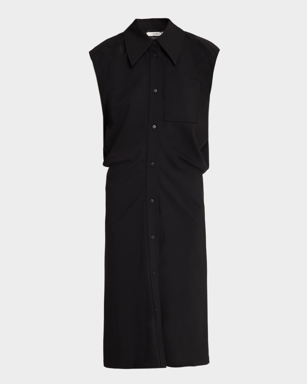 Co Cap-Sleeve Banana Cut Shirtdress