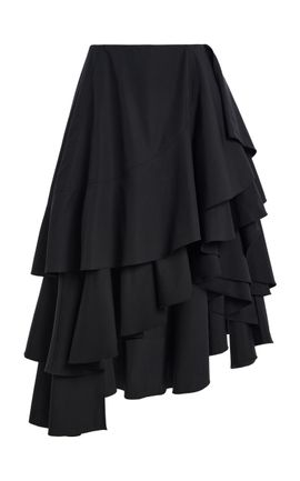 Co Co Asymmetric Cotton Poplin Full Skirt