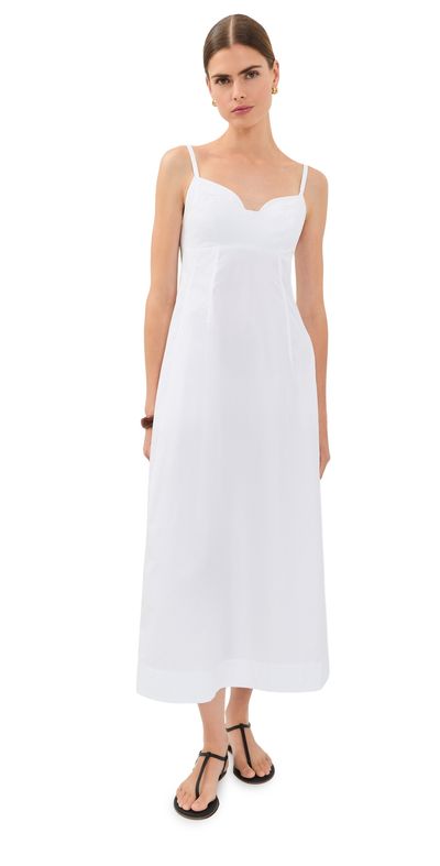 white bustier midi dress Lulus | Jacquard With Pockets | Womens | Large (Available in XS, M) inspired seaming White Sorority Dress | Asling