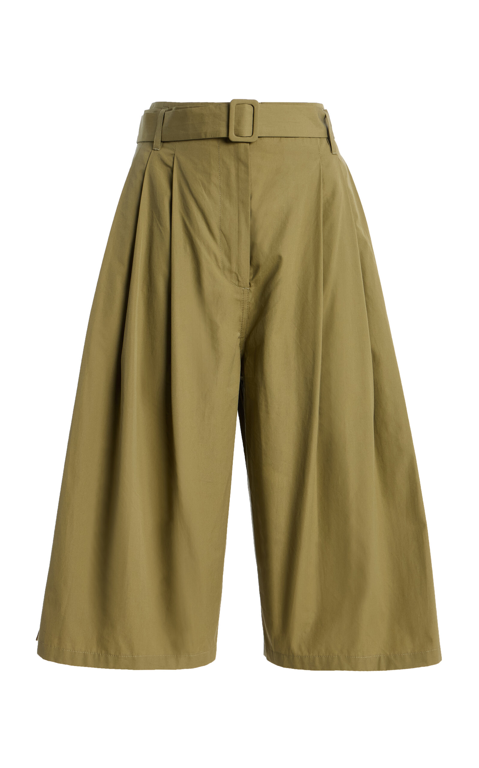 Co Co Cotton Sateen Pleated Culotte Pants