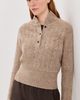CO CO Cropped Henley Sweater Antelope - 2