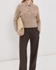 CO CO Cropped Henley Sweater Antelope - 5