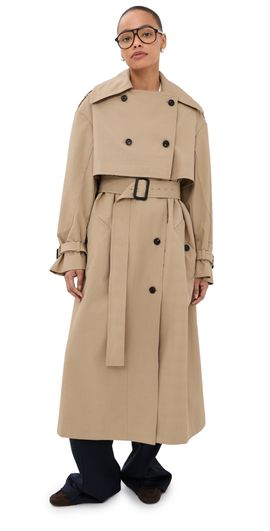CO CO Double Layered Trench Coat Camel
