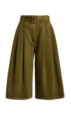 Co Co GarmentDyed Cotton Pleated Culottes
