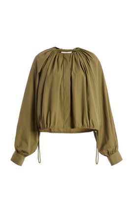 Co Co Gathered Cotton Sateen Tunic Shirt