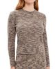 CO CO Long Sleeve Ruched Knit Top Beige Melange - 1