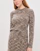 CO CO Long Sleeve Ruched Knit Top Beige Melange - 2