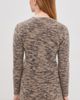 CO CO Long Sleeve Ruched Knit Top Beige Melange - 3