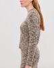 CO CO Long Sleeve Ruched Knit Top Beige Melange - 4