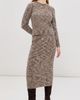 CO CO Long Sleeve Ruched Knit Top Beige Melange - 5