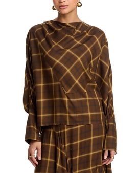 Co Co Printed Cowl Neck Straight Tunic Top