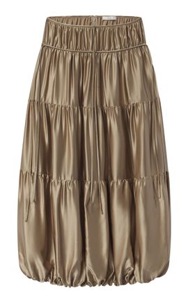 Co Co Silk Charmeuse Bubble Maxi Skirt
