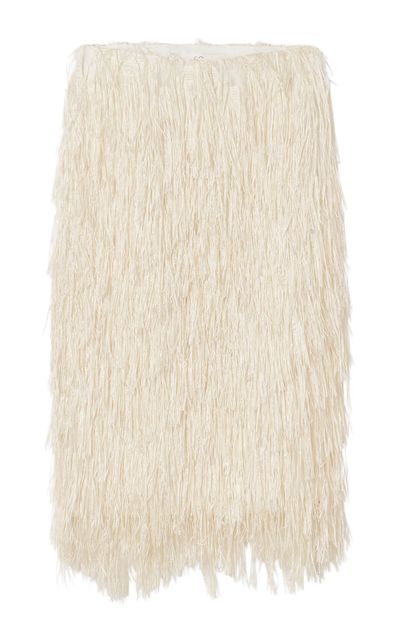 CO SilkBlend Fringed Maxi Skirt
