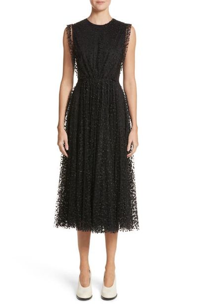CO Co Sparkle Dot Tulle Midi Dress