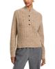 Co Co Wool and Cashmere Blend Cropped Henley Sweater - 1