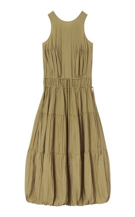 Co Co Wrinkled Nylon Pleated Maxi Dress