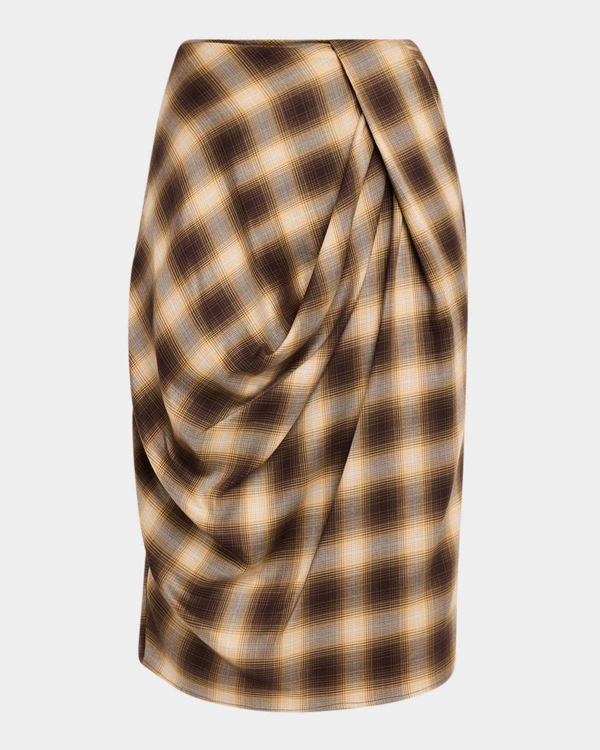 Co Draped Check Skirt