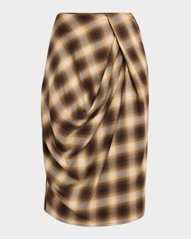 Co Draped Check Skirt