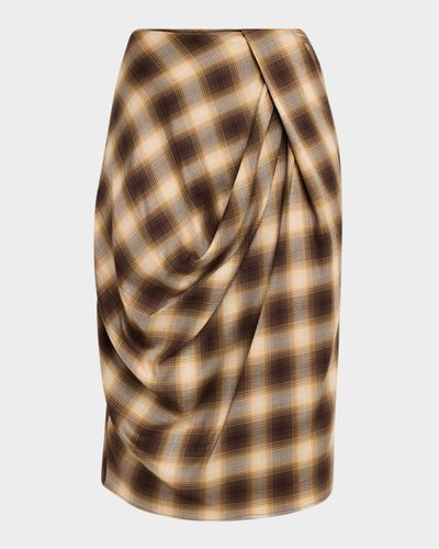 Co Draped Check Skirt