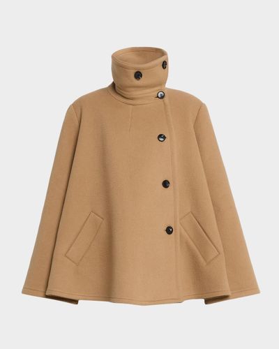 Co Draped Collar Wool-Cashmere Swing Coat