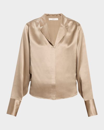Co Drop-Armhole Silk Button-Down Shirt
