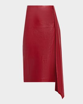 Co Scarf Pleat Leather Skirt