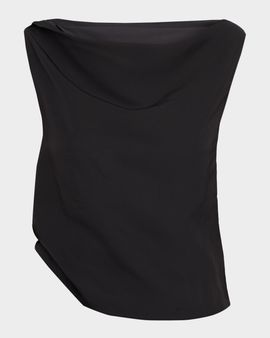 Co Sleeveless Draped-Back Top