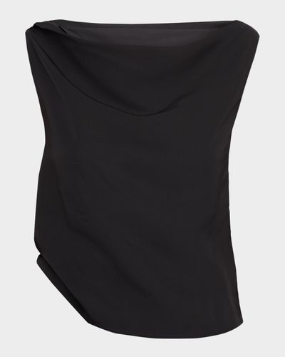 Co Sleeveless Draped-Back Top