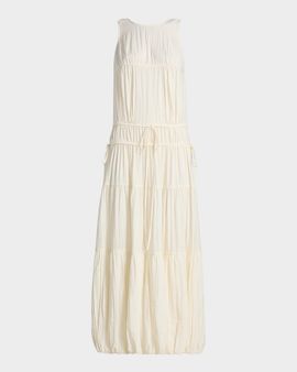 Co Soft Pleated Turn Up Midi Dress