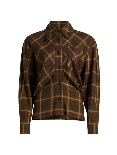 Co Women's Check Plaid Banana-Sleeve Shirt