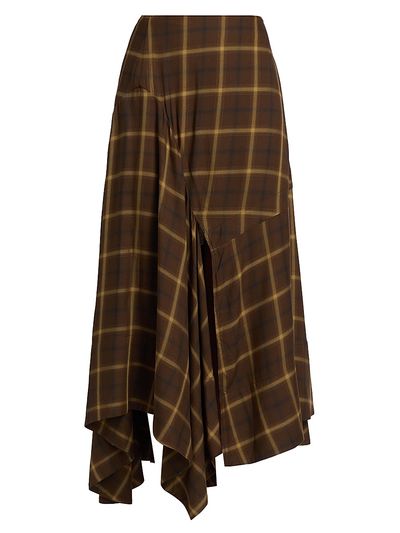 Co Women's Check Plaid Bias Maxi Skirt