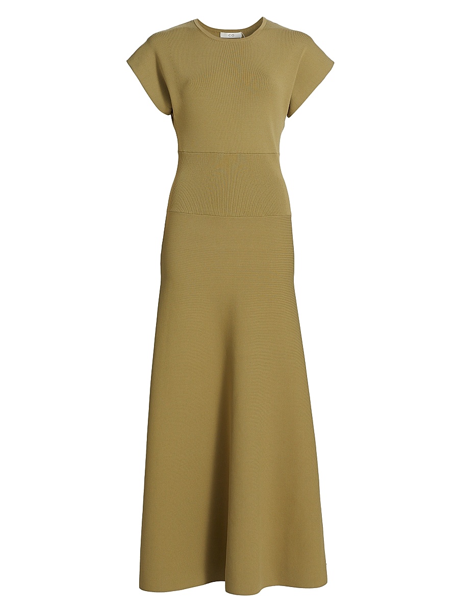 green emerald velvet dress Midi Fit & Flare Dress
