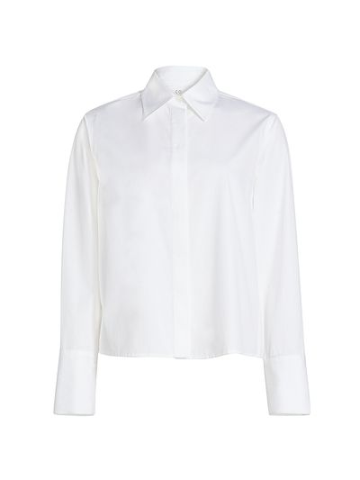Co Women's Cotton Poplin Button-Up Shirt