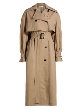 Co Women's Double-Layered Cotton-Blend Trench Coat