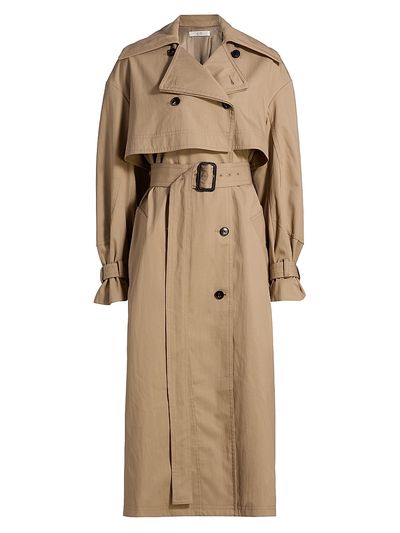 Co Women's Double-Layered Cotton-Blend Trench Coat