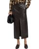 Co Women's Double Slit Leather Pencil Skirt - 3