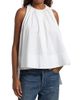 Co Women's Gathered High-Low Cotton Poplin Top - 3