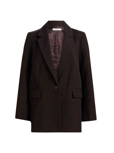 Co Women's Mens-Fit Linen-Blend Blazer