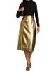 Co Women's Metallic Velvet Midi-Skirt - 2