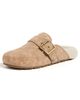 Coach Coach Archival Buckle Clogs Soft Beige Embossed Suede - 1