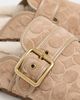 Coach Coach Archival Buckle Clogs Soft Beige Embossed Suede - 6