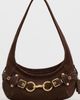 Coach Coach Belted Ergo Suede Shoulder Bag 26 Dark Chocolate One - 1