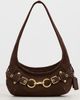 Coach Coach Belted Ergo Suede Shoulder Bag 26 Dark Chocolate One - 2