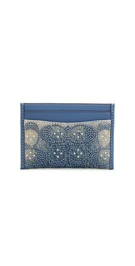 Coach Coach Crystal Signature Denim Essential Card Case Denim One