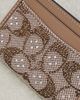 Coach Coach Crystal Signature Jacquard Essential Card Case Mushroom One - 4