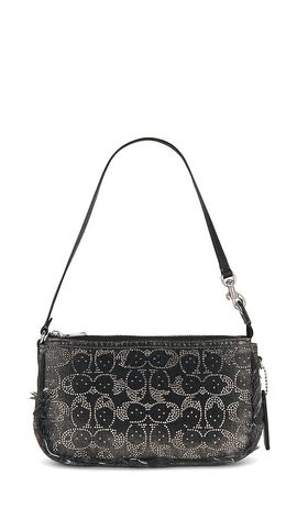Coach Coach Distressed Denim Crystal Signature Plaza Bag